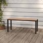 Preview: ARDEBO.de - Gartenbank 110 cm Stahl und WPC Braun und Schwarz