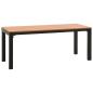 Preview: Gartenbank 110 cm Stahl und WPC Braun und Schwarz