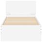 Preview: Bettgestell mit Kopfteil und LED-Leuchten Weiß 90x190 cm