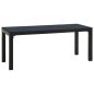 Preview: Gartenbank 110 cm Stahl und WPC Schwarz