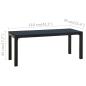 Preview: Gartenbank 110 cm Stahl und WPC Schwarz