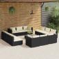 Preview: ARDEBO.de - 13-tlg. Garten-Lounge-Set mit Kissen Poly Rattan Schwarz