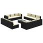 Preview: 13-tlg. Garten-Lounge-Set mit Kissen Poly Rattan Schwarz