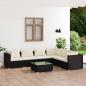 Preview: ARDEBO.de - 7-tlg. Garten-Lounge-Set mit Kissen Poly Rattan Schwarz