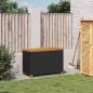 Preview: Garten-Auflagenbox Schwarz 80x40x48 cm Poly Rattan Akazienholz