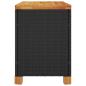 Preview: Garten-Auflagenbox Schwarz 80x40x48 cm Poly Rattan Akazienholz