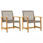 Preview: Gartenstühle 2 Stk. Grau Poly Rattan und Akazienholz
