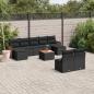 Preview: ARDEBO.de - 10-tlg. Garten-Sofagarnitur mit Kissen Schwarz Poly Rattan
