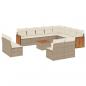 Preview: 13-tlg. Garten-Sofagarnitur mit Kissen Beige Poly Rattan
