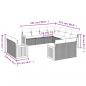 Preview: 11-tlg. Garten-Sofagarnitur mit Kissen Grau Poly Rattan