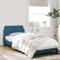 Preview: Bettgestell mit Kopfteil Blau 90x190 cm Samt