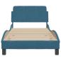 Preview: Bettgestell mit Kopfteil Blau 90x190 cm Samt