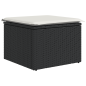 Preview: 7-tlg. Garten-Sofagarnitur mit Kissen Schwarz Poly Rattan