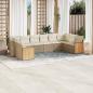 Preview: ARDEBO.de - 10-tlg. Garten-Sofagarnitur mit Kissen Beige Poly Rattan