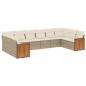 Preview: 10-tlg. Garten-Sofagarnitur mit Kissen Beige Poly Rattan