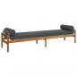 Preview: Gartenbank mit Kissen Grau Poly Rattan Akazie