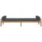 Preview: Gartenbank mit Kissen Grau Poly Rattan Akazie