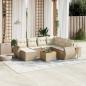 Preview: ARDEBO.de - 8-tlg. Garten-Sofagarnitur mit Kissen Beige Poly Rattan