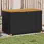 Preview: ARDEBO.de - Gartentruhe Schwarz 110x55x63 cm Poly Rattan Akazienholz
