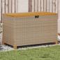 Preview: ARDEBO.de - Gartentruhe Beige 110x55x63 cm Poly Rattan Akazienholz