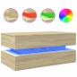 Preview: Couchtisch mit LED-Leuchten Sonoma-Eiche 90x50x40 cm