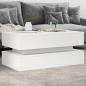 Preview: ARDEBO.de - Couchtisch mit LED-Leuchten Weiß 90x50x40 cm