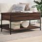 Preview: ARDEBO.de - Couchtisch Braun Eichen-Optik 100x50x50 cm Holzwerkstoff Metall
