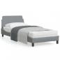 Preview: ARDEBO.de - Bettgestell mit Kopfteil Hellgrau 90x190 cm Stoff