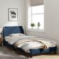 Preview: Bettgestell mit Kopfteil Blau 90x190 cm Stoff