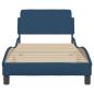 Preview: Bettgestell mit Kopfteil Blau 90x190 cm Stoff