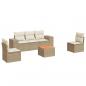 Preview: 6-tlg. Garten-Sofagarnitur mit Kissen Beige Poly Rattan