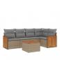 Preview: 6-tlg. Garten-Sofagarnitur mit Kissen Beige Poly Rattan