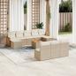 Preview: ARDEBO.de - 11-tlg. Garten-Sofagarnitur mit Kissen Beige Poly Rattan