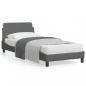 Preview: ARDEBO.de - Bettgestell mit Kopfteil Dunkelgrau 80x200 cm Stoff