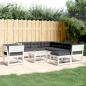 Preview: ARDEBO.de - 8-tlg. Garten-Lounge-Set mit Kissen Weiß Massivholz Kiefer