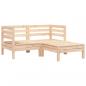 Preview: Gartensofa 2-Sitzer mit Hocker Massivholz Kiefer
