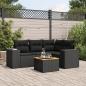 Preview: ARDEBO.de - 5-tlg. Garten-Sofagarnitur mit Kissen Schwarz Poly Rattan