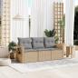 Preview: ARDEBO.de - 3-tlg. Garten-Sofagarnitur mit Kissen Beige Poly Rattan