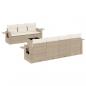 Preview: 8-tlg. Garten-Sofagarnitur mit Kissen Beige Poly Rattan