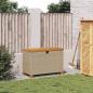 Preview: Gartentruhe Beige 80x40x48 cm Poly Rattan Akazienholz