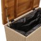 Preview: Gartentruhe Beige 80x40x48 cm Poly Rattan Akazienholz