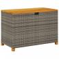 Preview: Gartentruhe Grau 110x55x63 cm Poly Rattan Akazienholz
