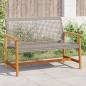 Preview: ARDEBO.de - Gartenbank Grau 112 cm Poly Rattan und Akazienholz