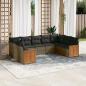 Preview: ARDEBO.de - 9-tlg. Garten-Sofagarnitur mit Kissen Grau Poly Rattan