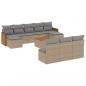 Preview: 11-tlg. Garten-Sofagarnitur mit Kissen Beige Poly Rattan