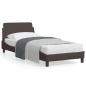 Preview: ARDEBO.de - Bettgestell mit Kopfteil Dunkelbraun 90x200 cm Stoff