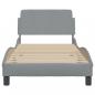 Preview: Bettgestell mit Kopfteil Hellgrau 80x200 cm Stoff