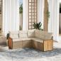 Preview: ARDEBO.de - 5-tlg. Garten-Sofagarnitur mit Kissen Beige Poly Rattan