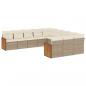 Preview: 11-tlg. Garten-Sofagarnitur mit Kissen Beige Poly Rattan