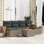 Preview: ARDEBO.de - 7-tlg. Garten-Sofagarnitur mit Kissen Grau Poly Rattan